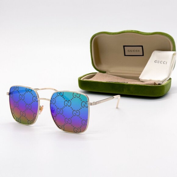 NEW GUCCI SUNGLASSES GG0802S 004 GOLD WOMEN EYEWEAR GUCCI main image 8